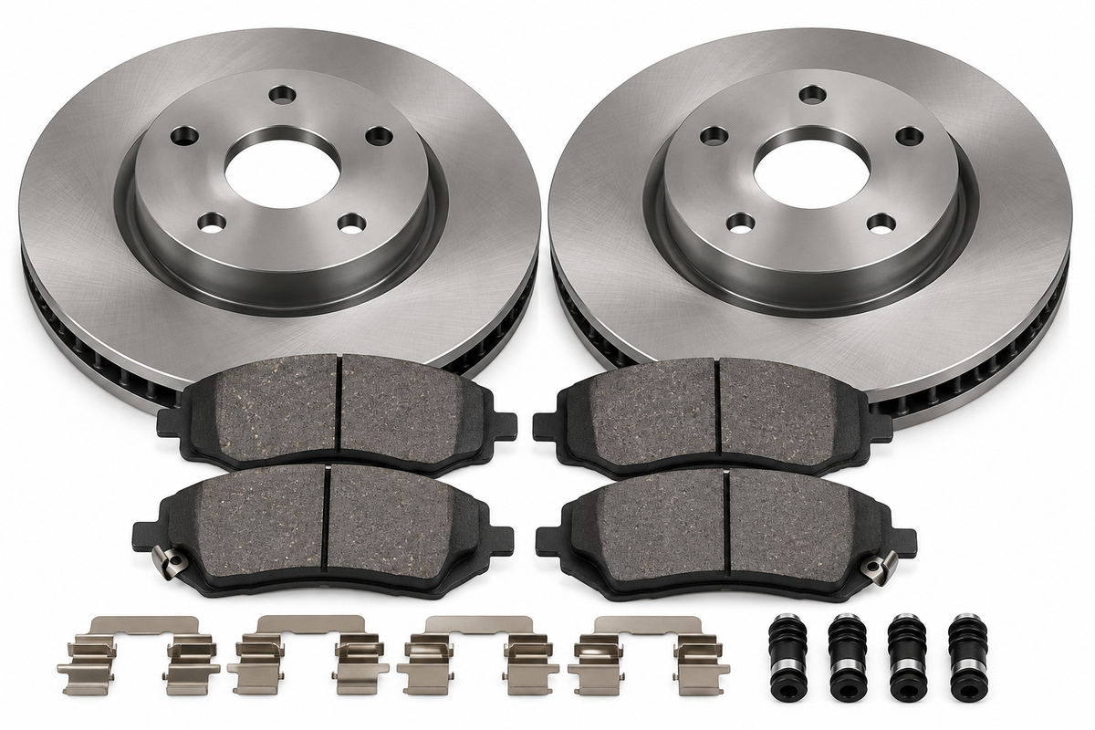 Front Brake Kit – 2 Rotors + Ceramic Brake Pads + Hardware | Toyota & Lexus